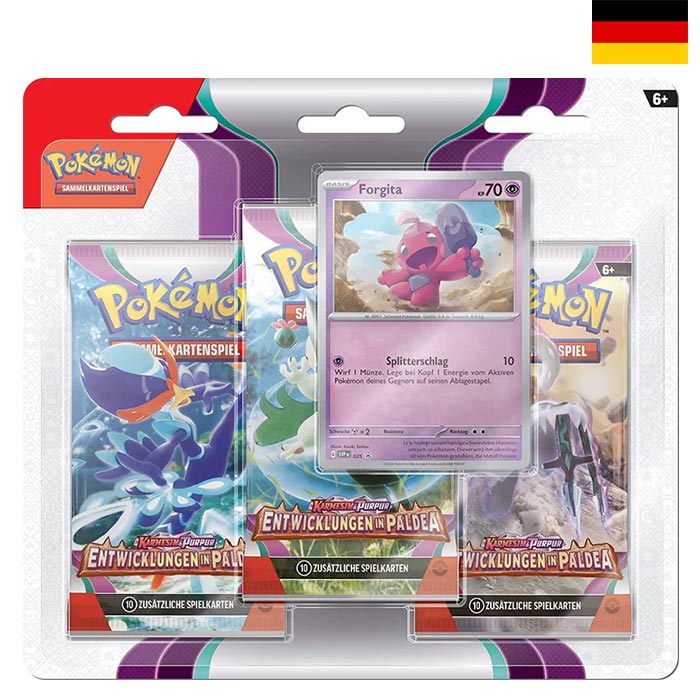 Karmesin & Purpur - Entwicklung in Paldea 3er Blister - Deutsch