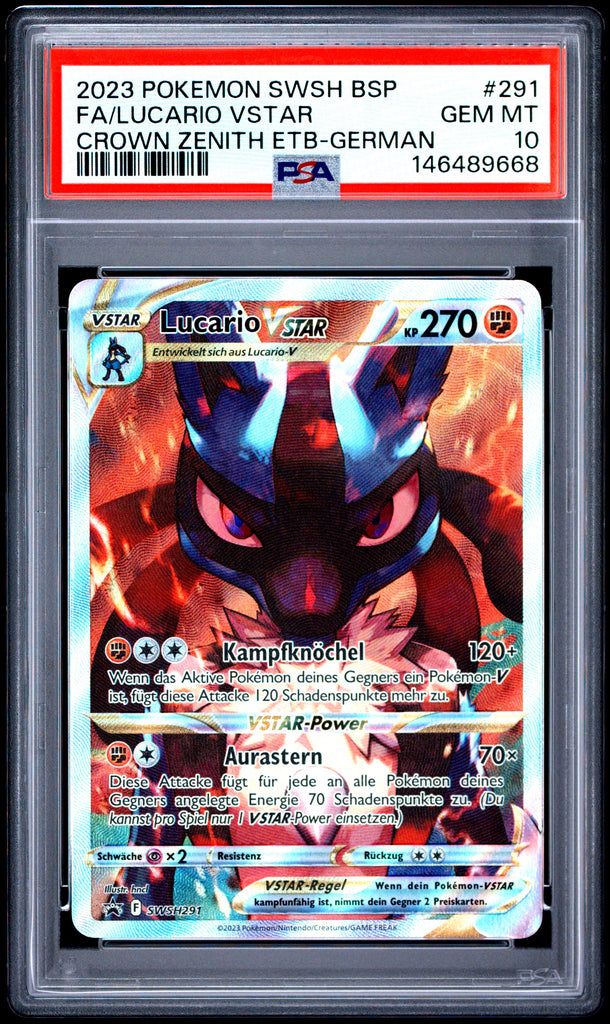 Lucario VSTAR 2023 291 PSA 10 - Deutsch