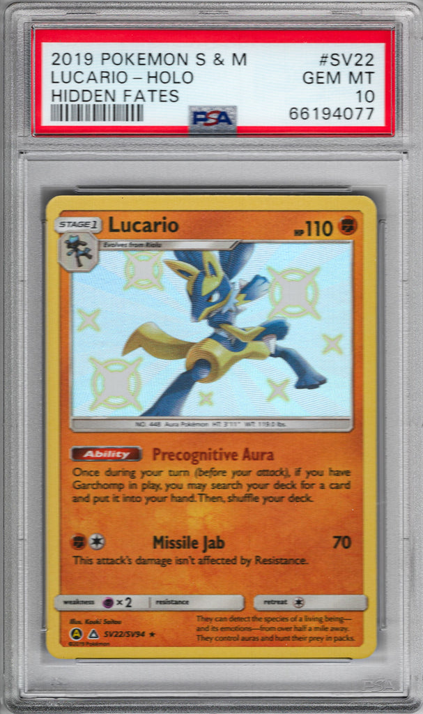 Lucario 2019 SV22 PSA 10 - Englisch